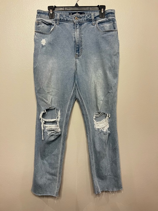 Hollister Denim - Hollister Women's Light Blue Ultra High-Rise Vintage Jeans Distressed Size 13 R